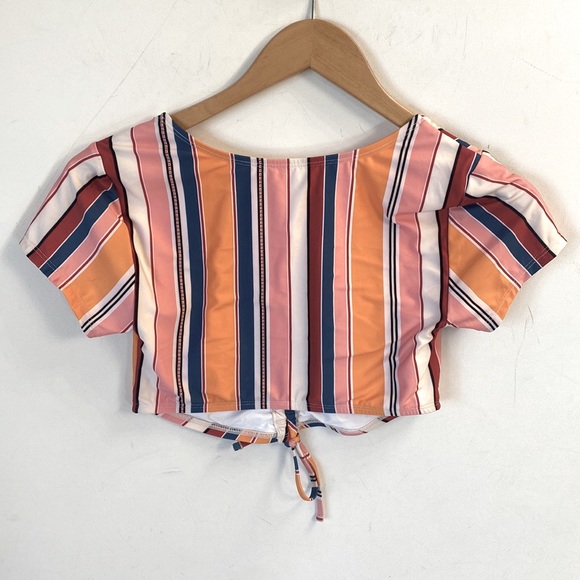 (B21) NEW ModCloth Striped cap Shortsleeved Crop top ONLY, Size Small, NWOT - Picture 9 of 10